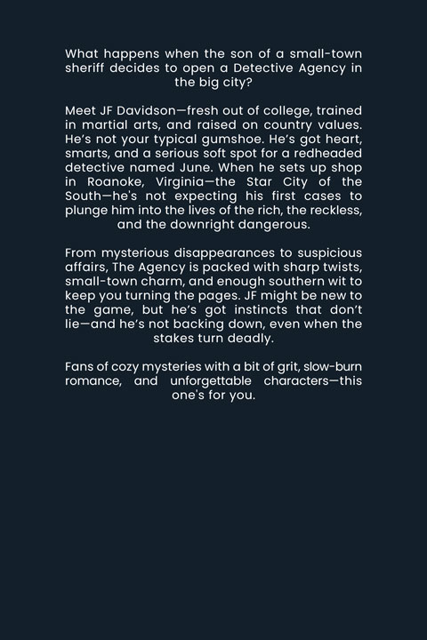 Back Road Mysteries Book VII: The Agency Back Cover